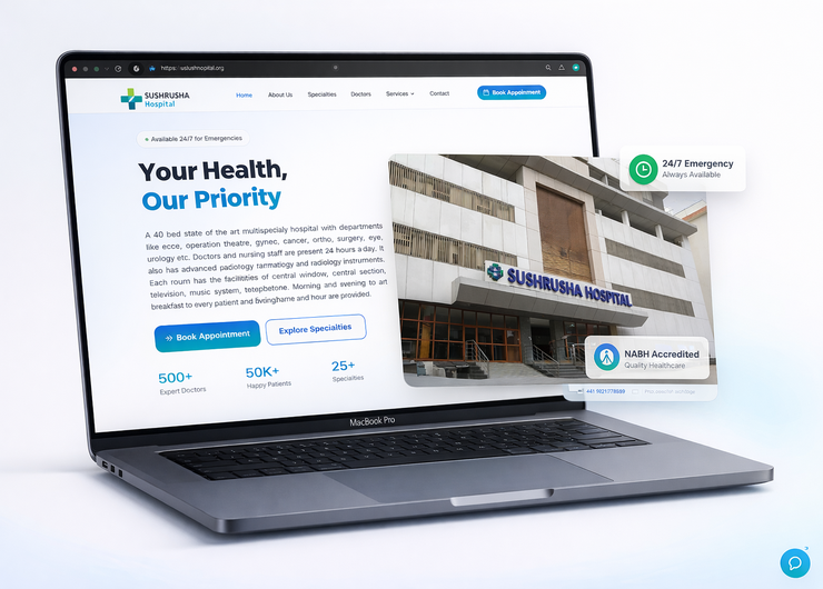 Sushrusha Hospital Website
